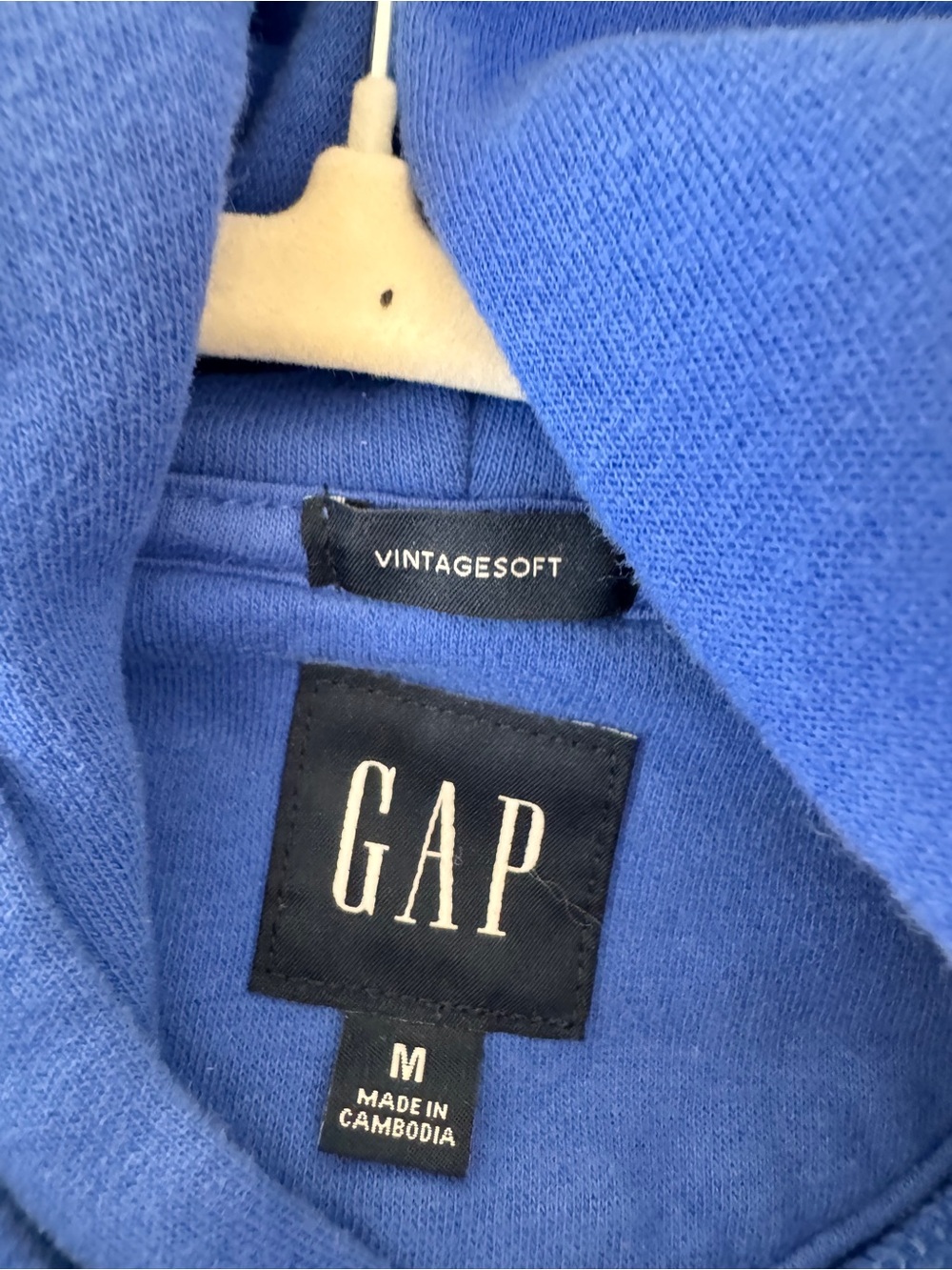 GAP VintageSoft Logo Oversized Hoodie Blue Pullover Sweatshirt Size M - Picture 2 of 2